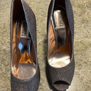 Badgley Mischka Sparkling Peep Toe Heels